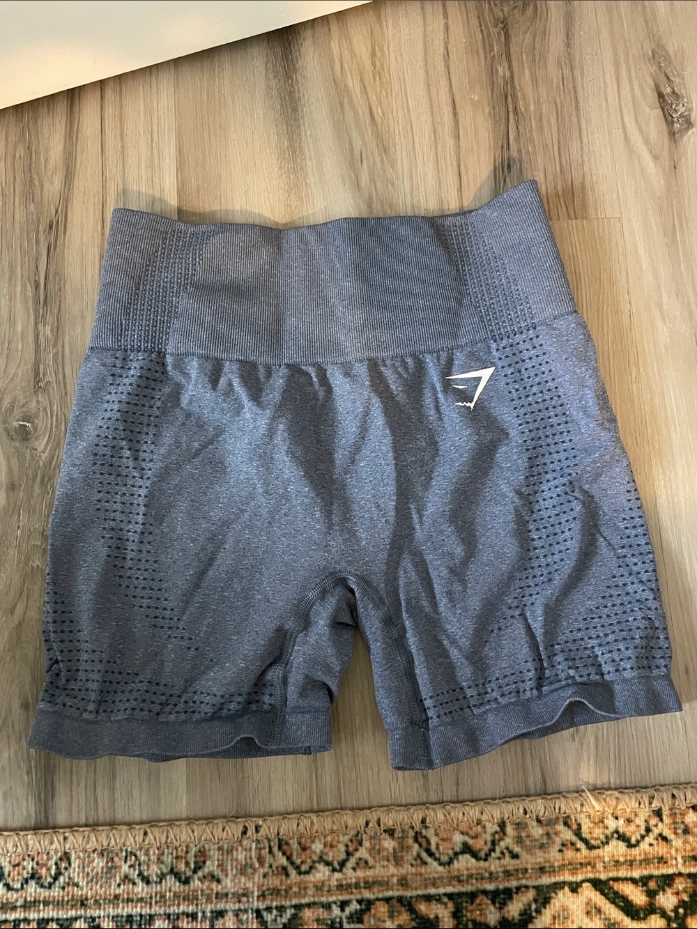 Gymshark Women’s vital Seamless High-Waist Bike Shorts in blue grey